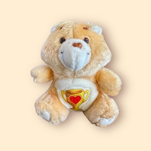 Vintage 1980s 6&quot; Champ Bear Care Bears American Greetings Plush Stuffed Animal Teddy Bear