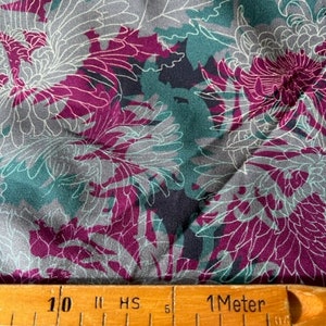 Sweatshirt fabric &quot;mega flower&quot; dark red petrol