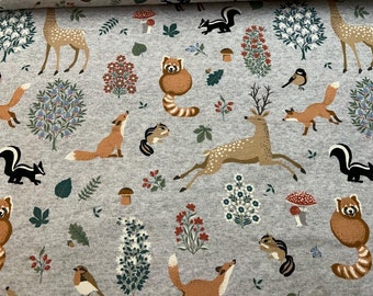 Sweatshirt fabric “Folk Friends” forest animals