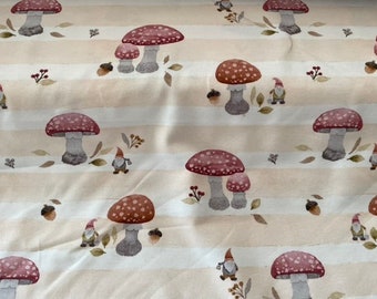 Striped “mushrooms” shirt fabric