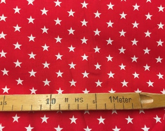 Cotton fabric "stars" red and white