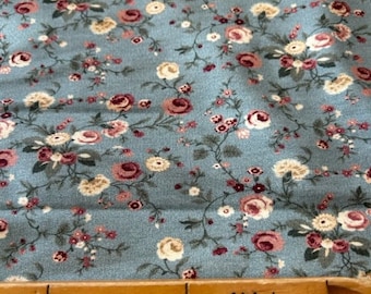 Sweatshirtstoff „Vintage flower“blau