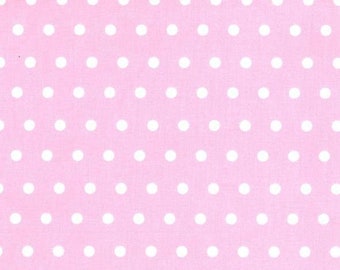 Wachstuchstoff  Punkte, rosa,  weiße Punkte