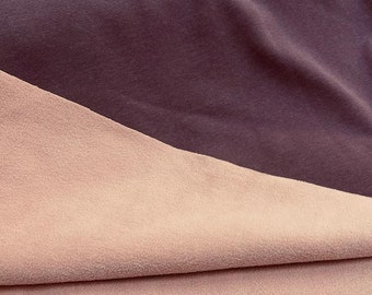 Jersey fleece "Double Face" aubergine/dusky pink