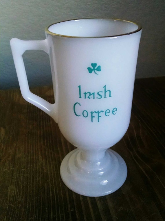 Items similar to Vintage Irish Coffee Milk Glass mug on Etsy