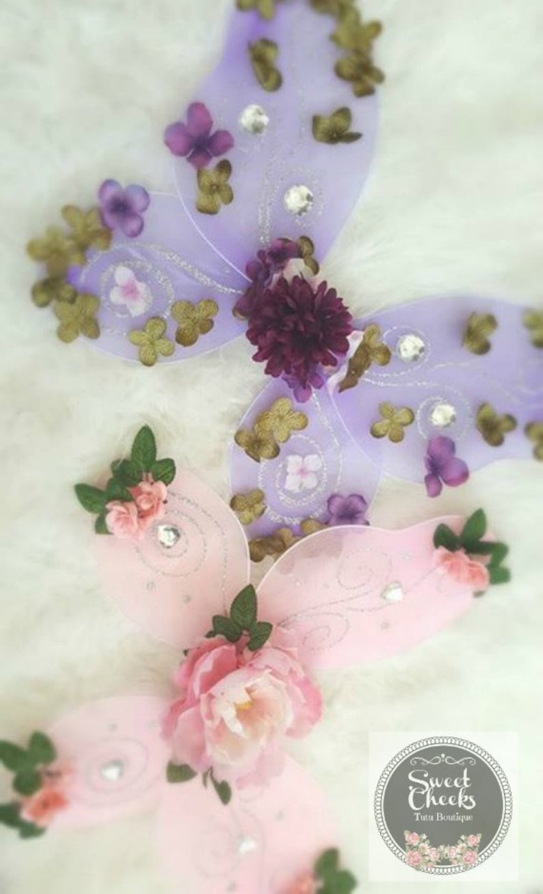 A Beautiful Flower Fairy Set Wings tutu and hair garland with daisy flower
