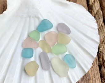 Rainbow rainbow bag Genuine Seaham sea glass mixed colours including yellows and blues
