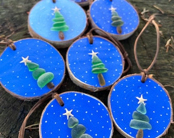 Ozdoba choinkowa ze szkła morskiego