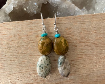 Ocean Jasper & Turquoise Earrings