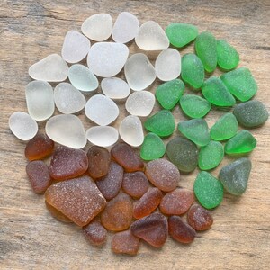 Green, White & Brown Sea Glass