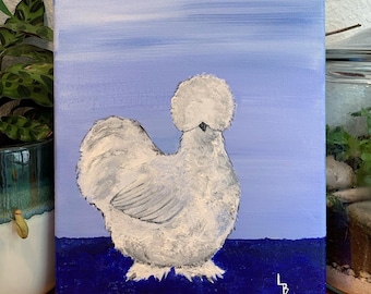 Silkie Huhn Acrylgemälde