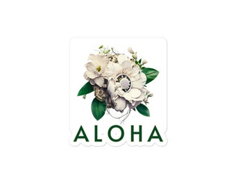 Aloha sticker with Hawaiian flower, cyber punk hawaiian flower, Aloha sticker, Hawaii sticker, cyber punk sticker, tropical sticker