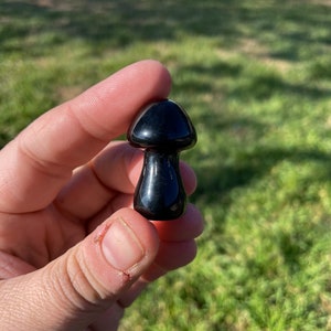 Black Obsidian Mushroom AKA Volcanic Glass or Dragon Glass