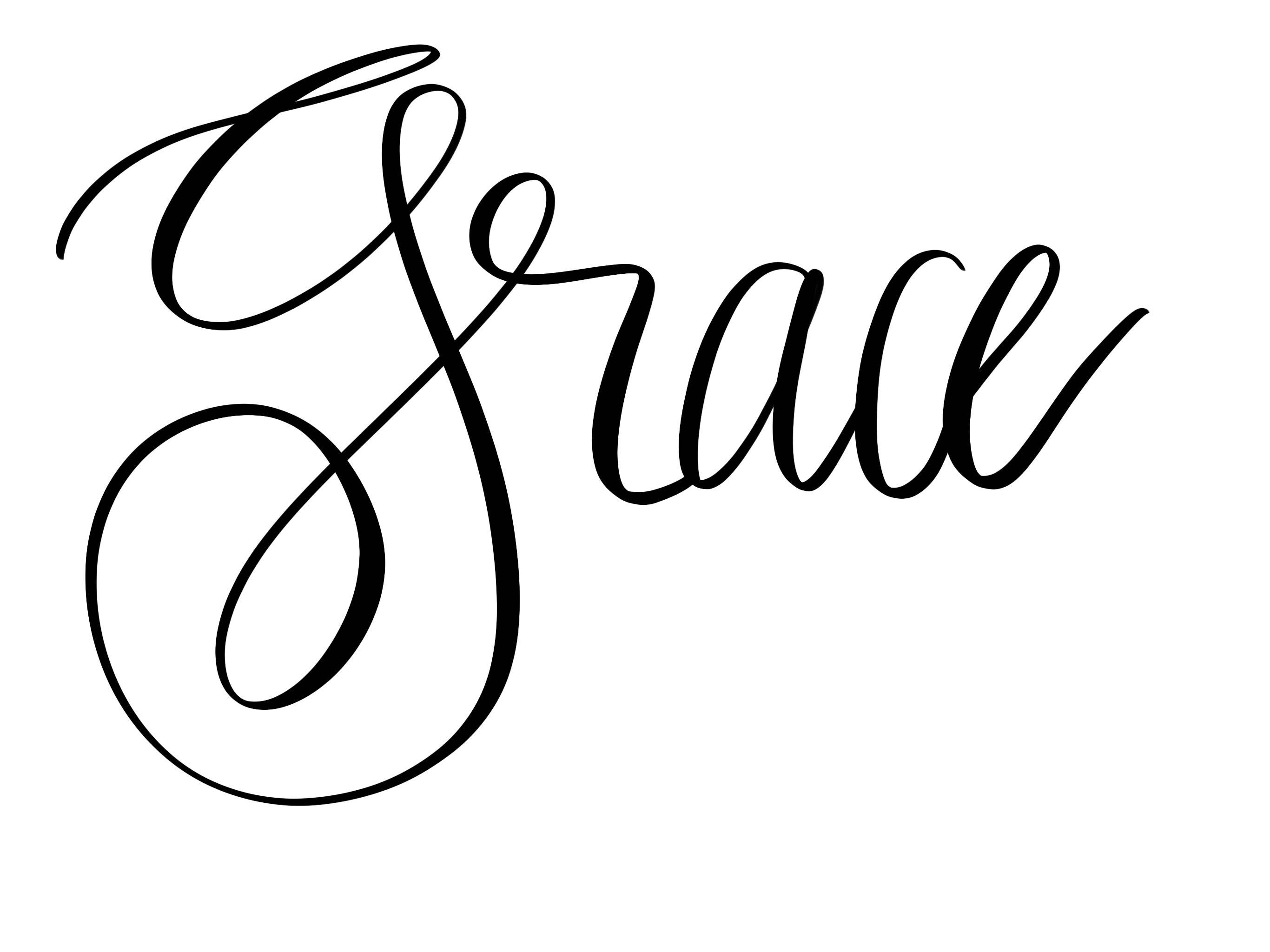 Grace Handlettered SVG Cut File for Cricut or Silhouette - Etsy