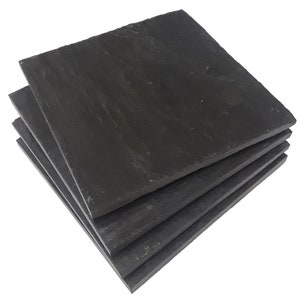 Square Black Slate Coasters- Set of 4- Personalized with Laser Engraving