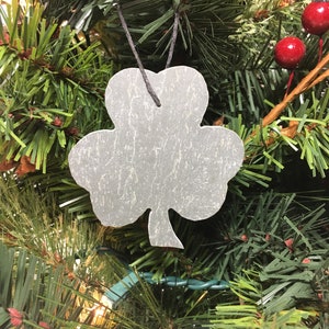 Shamrock Black Slate Christmas Ornament- Personalized with Laser Engraving