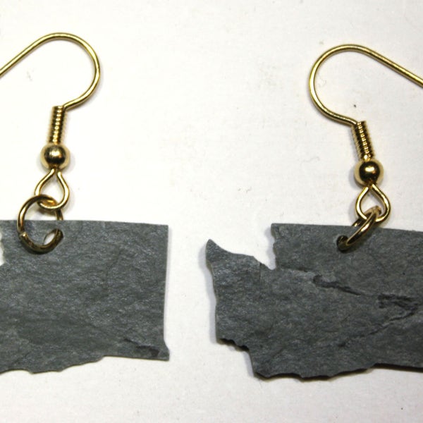 Washington Slate Earrings- Personalized with Laser Engraving