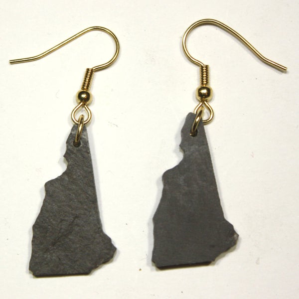 New Hampshire Slate Earrings- Personalized with Laser Engraving