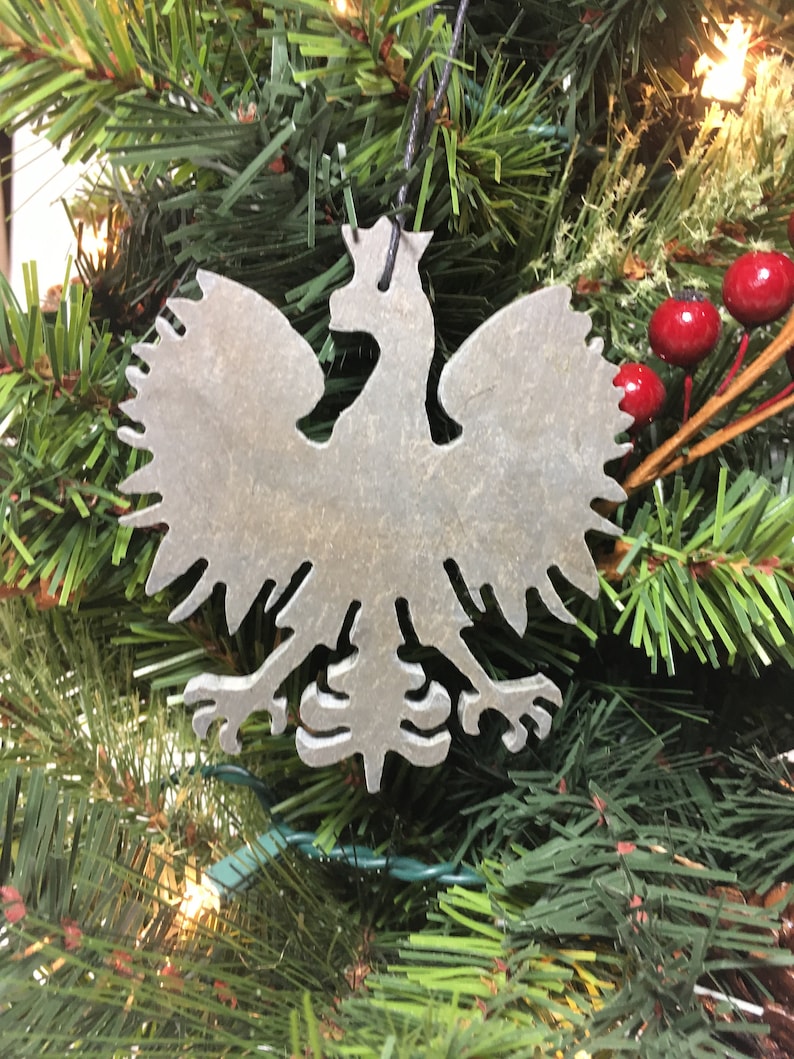 Polish Falcon Black Slate Christmas Ornament Personalized Etsy