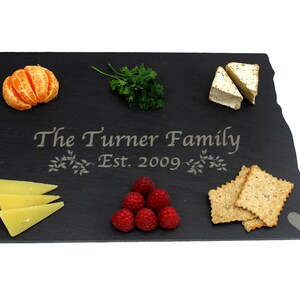 North Dakota Black Slate Käsebrett, Serviertablett oder Schneidebrett - personalisiert mit Lasergravur