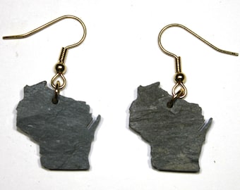Wisconsin Slate Earrings- Personalized with Laser Engraving