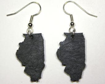 Illinois Slate Earrings- Personalized with Laser Engraving