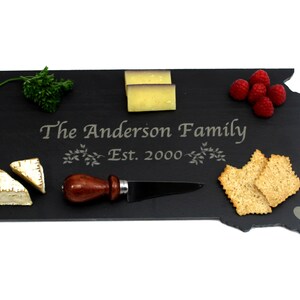 South Dakota Black Slate Käsebrett, Serviertablett oder Schneidebrett - personalisiert mit Lasergravur