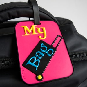 Luggage Tag Pink Suitcase My Bag Large Reinforced Heavy Duty Travel ID