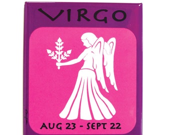 Virgo Magnet Zodiac Astrological Star Sign Astrology 3.5" x 2.5" Horoscope Refrigerator Magnet by Mary Ellis