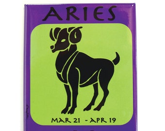 Aries Magnet Zodiac Astrological Star Sign Astrology 3.5" x 2.5" Horoscope Refrigerator Magnet by Mary Ellis