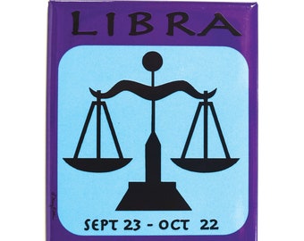 Libra Magnet Zodiac Astrological Star Sign Astrology 3.5" x 2.5" Horoscope Refrigerator Magnet by Mary Ellis