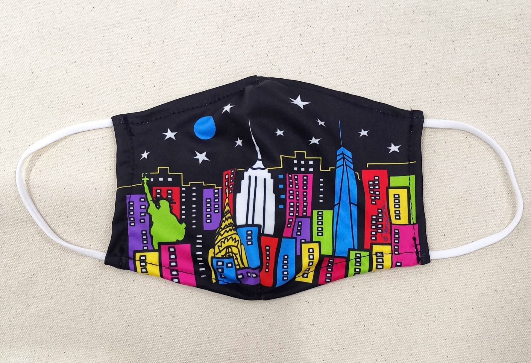 Pair of Two New York Face Masks NYC Skyline by Mary Ellis Etsy UK
