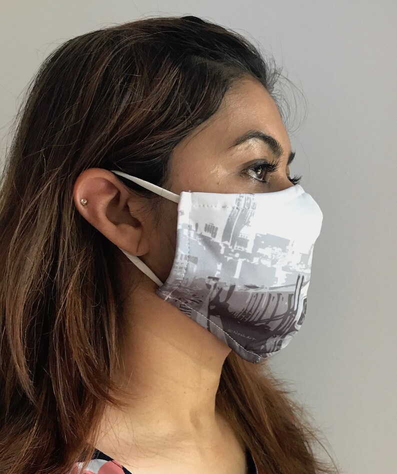 Pair of 2 New York Face Masks NYC Subway Skyline Super Etsy