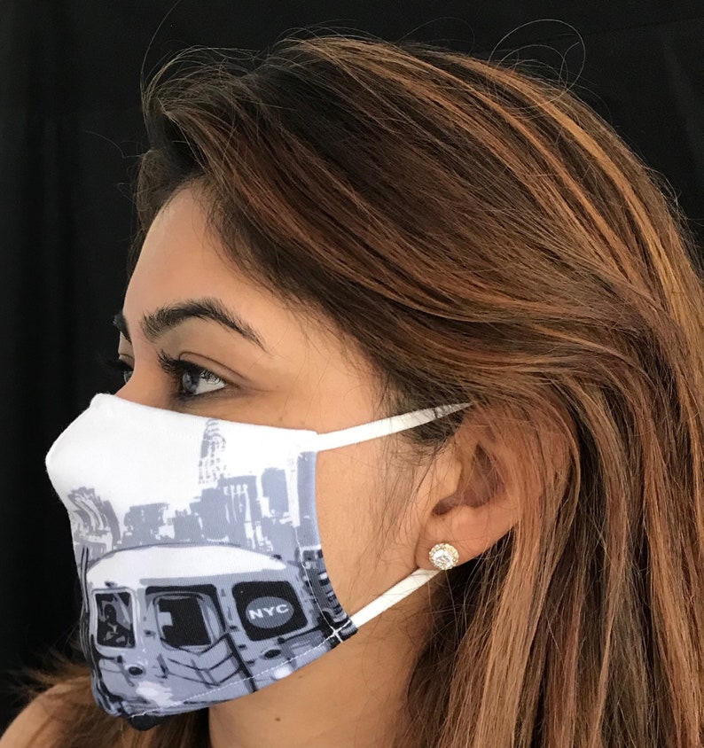 Pair of 2 New York Face Masks NYC Subway Skyline Super Etsy