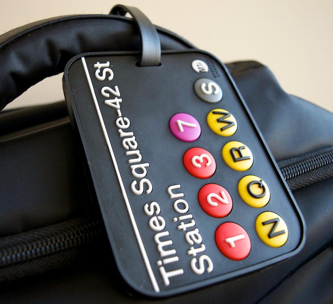 Luggage Tag New York MTA Subway Times Square Station Large Heavy Duty luggage-tag-new-york-mta-subway-times-square-station-large-heavy-duty