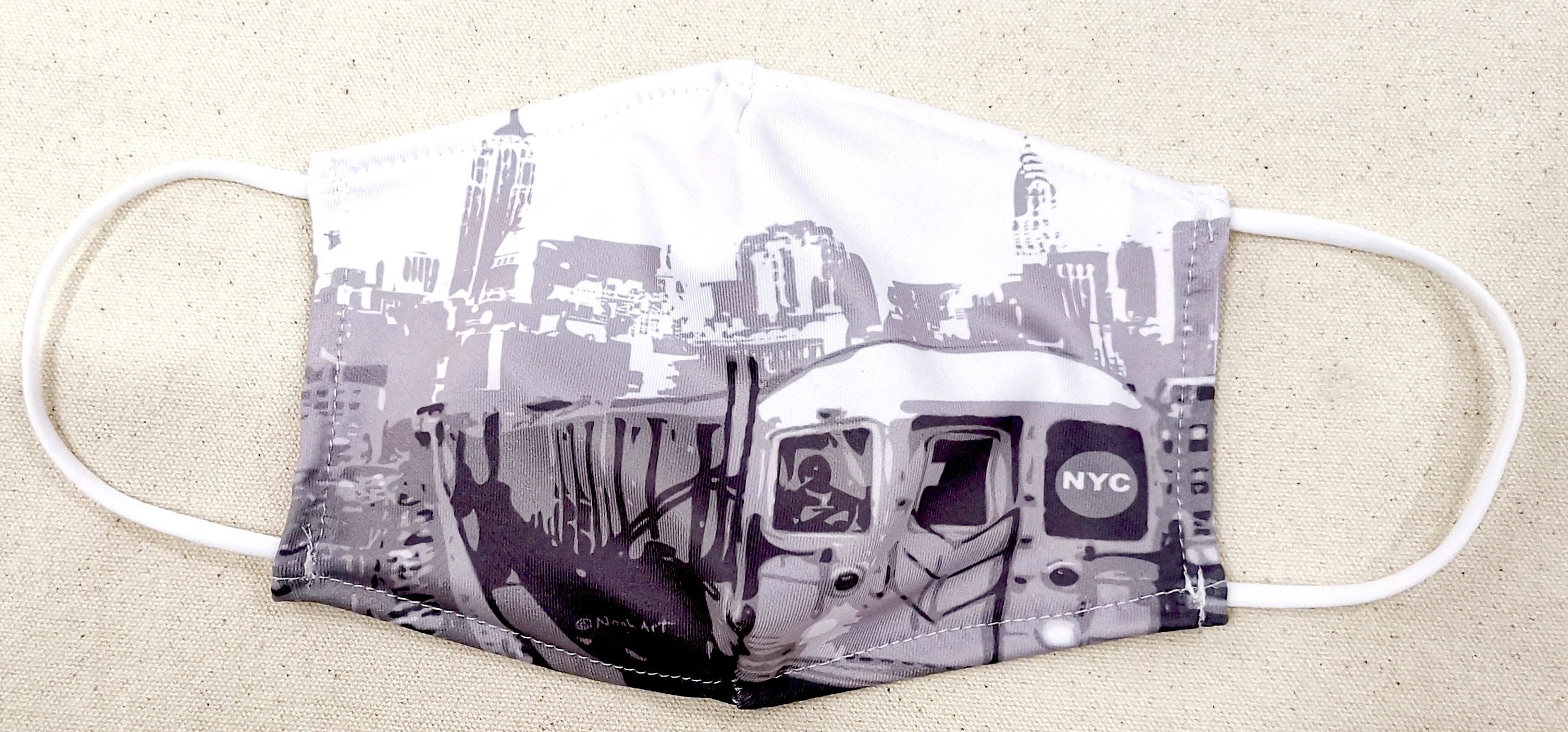 Pair of 2 New York Face Masks NYC Subway Skyline Super Etsy