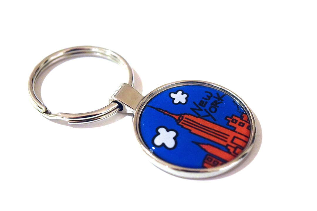 New York Keychain Metal New York City Skyline Souvenir Gift Key Ring ...