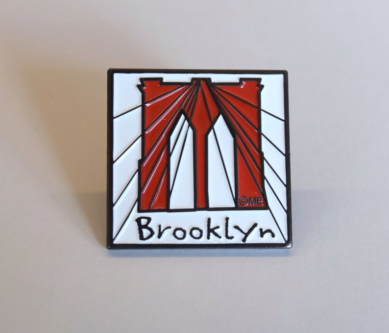 Brooklyn Pin Brooklyn Bridge New York Pin Enamel Pin NYC Etsy