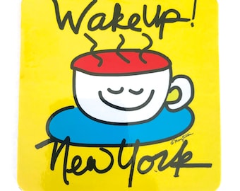New York City Skyline Coaster: Colorful Art Souvenir by Mary Ellis