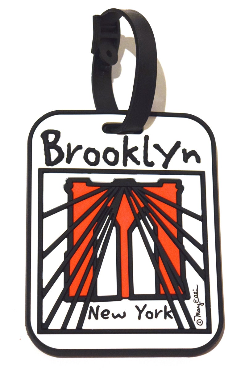 Brooklyn New York Luggage Tag Brooklyn Bridge Bag Tag Heavy Etsy
