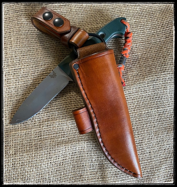 Deluxe Leather Bushcraft Sheath for Benchmade 162 Bushcrafter - Handcrafted in the USA - Customizable