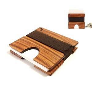 Vierkante visitekaartjeshouder palissander | CORDOVA M - Handgemaakte minimalistische houten kaarthouder - voor zakelijk, bedrijf, zakelijk + introductiecadeau