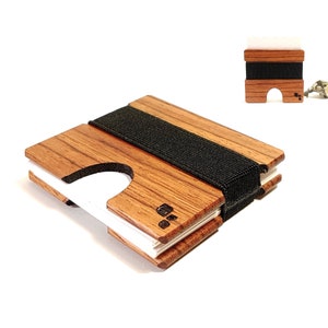 Porte-cartes de visite carré | CORDOVA M - en bois de Berlin - Artisanat + porte-cartes en bois moderne - Cadeau pour entreprise, entreprise et réseautage