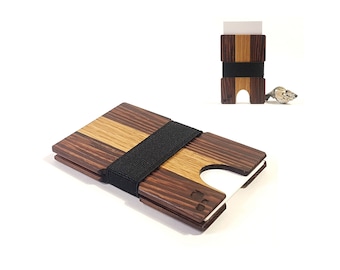Handcrafted Wenge & White Oak Business Card Holder | Expandable Design