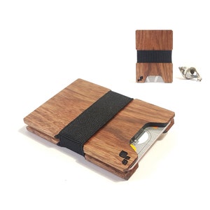 Schlanke Geldbörse | CARRALL XT - Chechen Wood - Erweiterbares Design-Kartenetui - Für mehrere Kreditkarten, Debitkarten und Ausweise - Jubiläum und Geburtstagsgeschenk