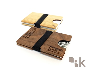 Cordoue (+ gravure Logo personnalisé) | Poche carte de visite en bois porte - See, bois, cadeau, fait à la main et canadien conçu par Konisa Studio