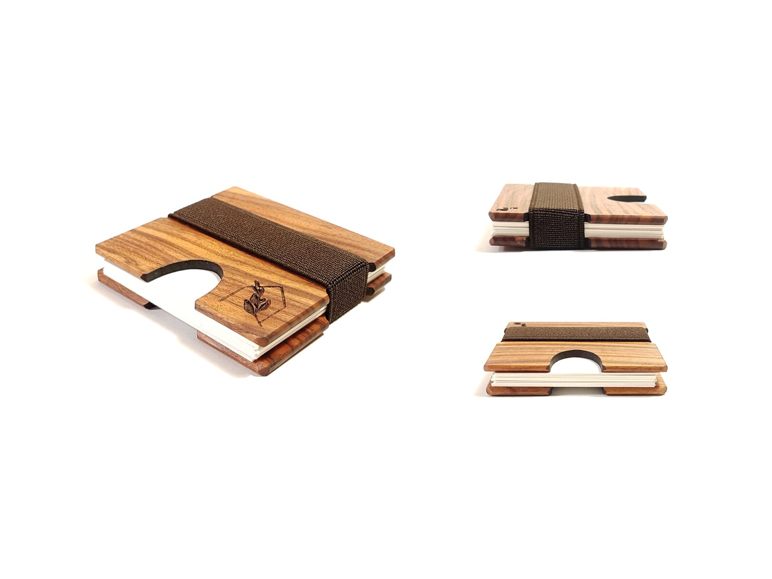 Square Business Card Holder in Rosewood Handcrafted Wood Etsy