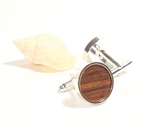 Tuxedo & Suit Cufflinks | ABERTHAU - In Rosewood - Classic Design Wooden Cuff Links - Gifts for Anniversary, Weddings, Husband, Boyfriend
