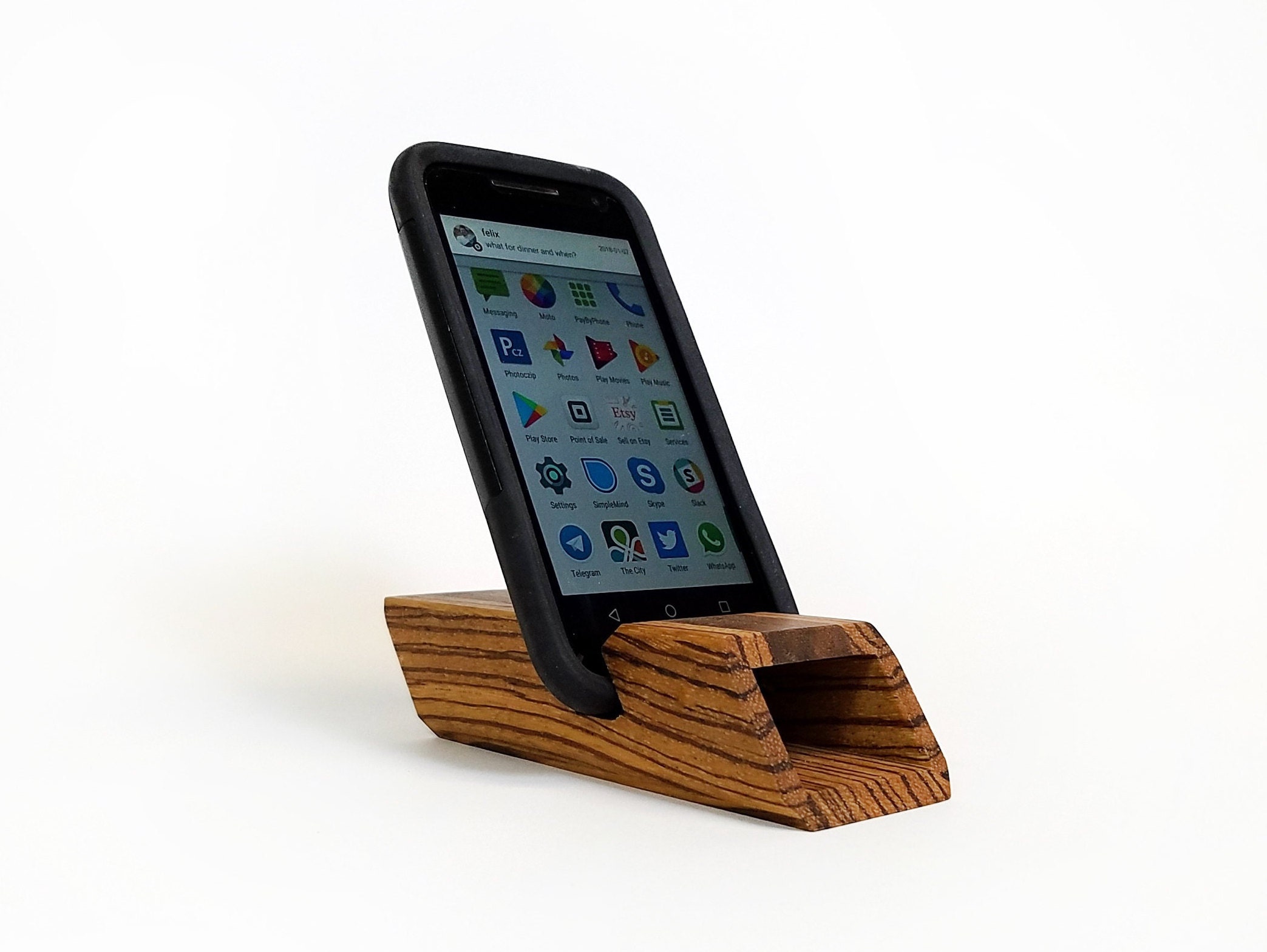 Phone Stand Amplifier Speaker and Dock System in Zebrawood & Etsy