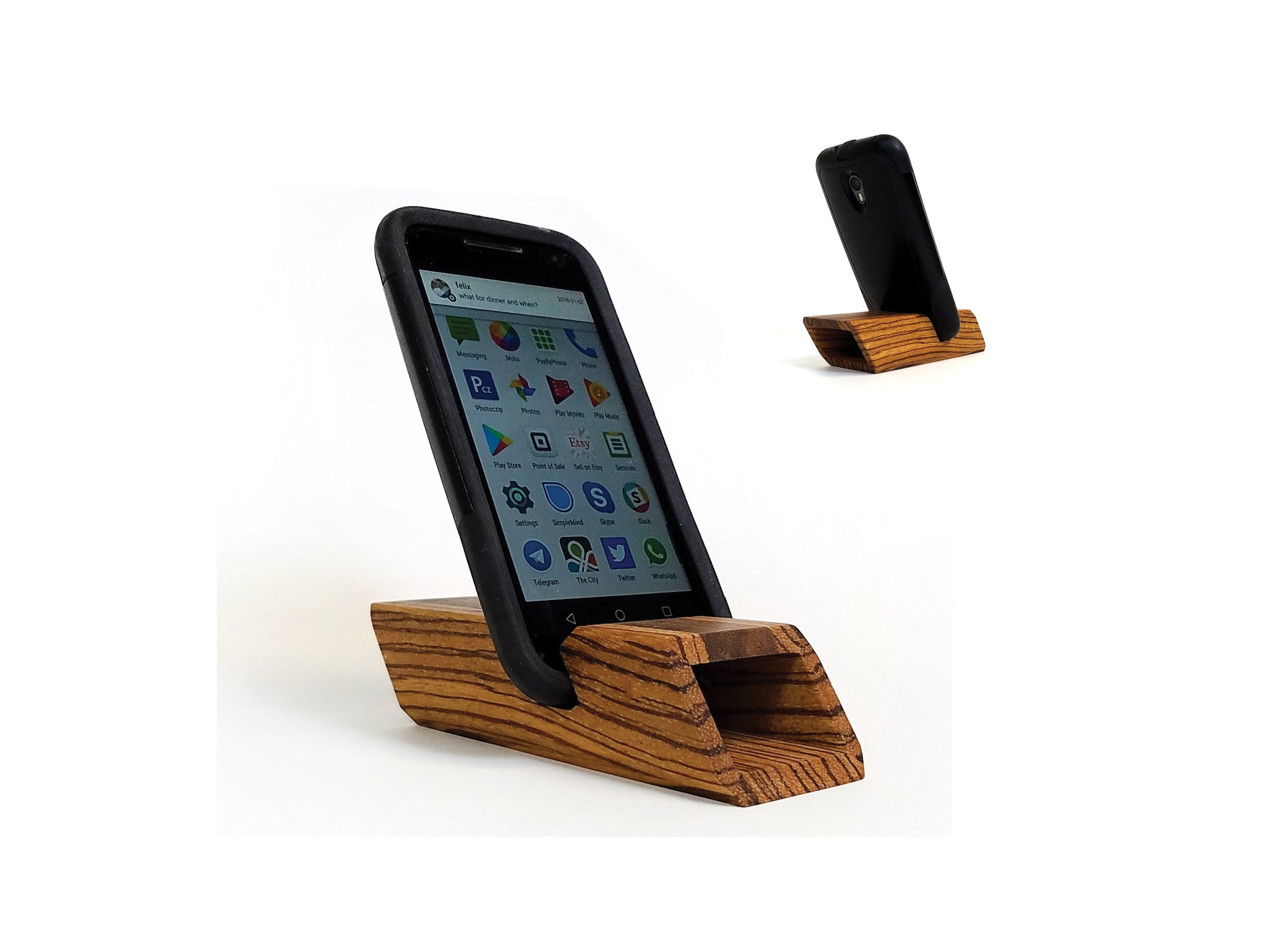 Phone Stand Amplifier Speaker and Dock System in Zebrawood & Etsy